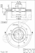Brembo 09701124 - Juego delantero de 2 discos de freno : 09.7011.20