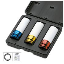 Jbm 51336 - KIT DE 3 VASOS IMPACTO DE 1/2" ESPECIAL EXTRACCIÓN RUEDAS