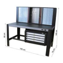 Jbm 51428 - MESA DE TRABAJO CON 4 CAJONES INFERIORES CON PERSIANA PLEGAB