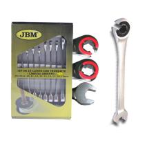 Jbm 51840 - SET 10 LLAVES HEX. COMBINADAS CON TRINQUETE DE CABEZAL ABIER