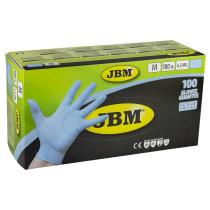 Jbm 52447 - Guantes azules desechables de nitrilo 4.5mil T. M (100 Uds.)