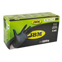 Jbm 52681 - Guantes negros desechables de nitrilo 4.5mil T. M (100 Uds.)