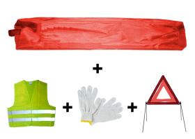 Jbm 53172 - KIT EMERGENCIA BOLSA ROJA MINI+TRIANGULO+CHALECO+GUANTES